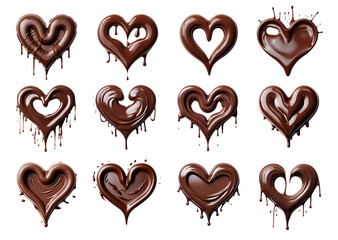 set of chocolate hearts