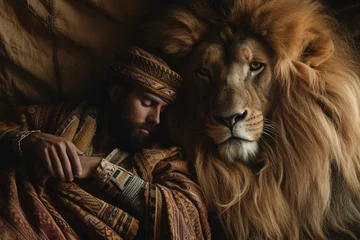 Gardinen Daniel in the lions den, Bible story. © Bargais
