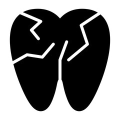 Cracked Tooth Vector Icon
