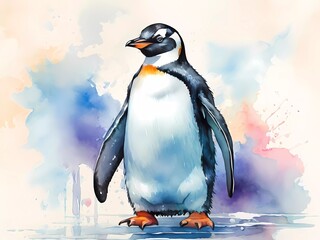 Penguin watercolor | watercolor painting | wildlife art | animal illustration | penguin art | penguin print | cute animal | winter animal | aquatic bird | endangered species | Antarctica