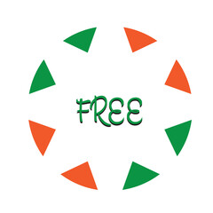 Free label. Red badge sticker design. Vector illustration, button with sale, Free label. Red badge sticker design. Vector illustration. EPS Free shipping isolated vector icon. Delivery service pointer