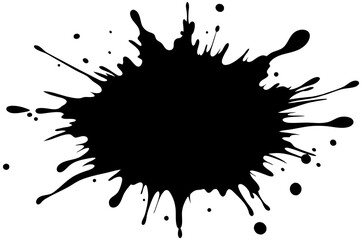 Abstrakt schwarz in Spritzer, Farbe, Pinselstriche, Fleck Grunge isoliert auf transparentem Hintergrund