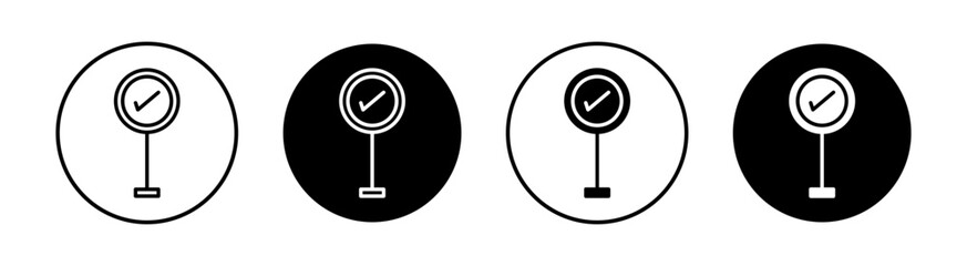Checkpoint flat line icon set. Checkpoint Thin line illustration vector - obrazy, fototapety, plakaty