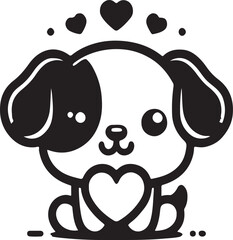 Valentine's Day Dog Art Design