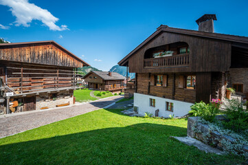 
Sauris, pearl of Carnia. Ancient village with wooden and stone houses. - 725446521
