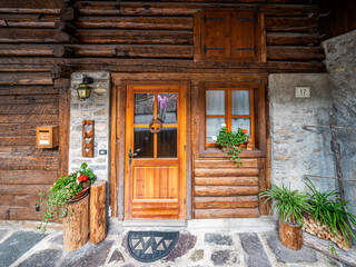 
Sauris, pearl of Carnia. Ancient village with wooden and stone houses.