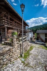 
Sauris, pearl of Carnia. Ancient village with wooden and stone houses.