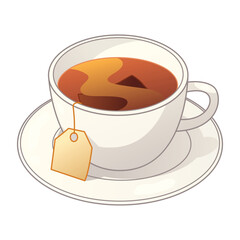 Tea Bag Cup Vector Cartoon Illustration