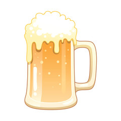 Glass Beer Mug Vector Cartoon Illustration
