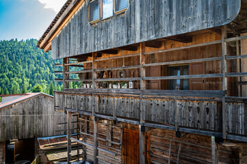 
Sauris, pearl of Carnia. Ancient village with wooden and stone houses.