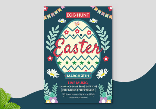 Easter Egg Hunt Music Event Flyer Layout