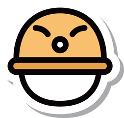 ステッカー作業道具単品アイコン　ヘルメット