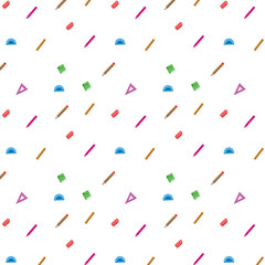 free vector pattern of stationery items, pencil color scale book etc for educational posters, templates and brochures