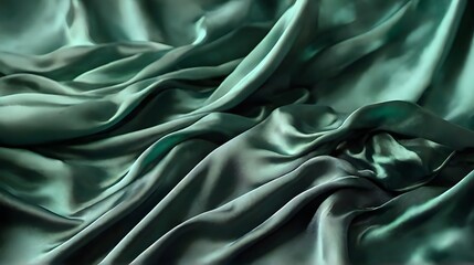 Obraz premium Fabric background luxury cloth smooth green silk satin material texture 