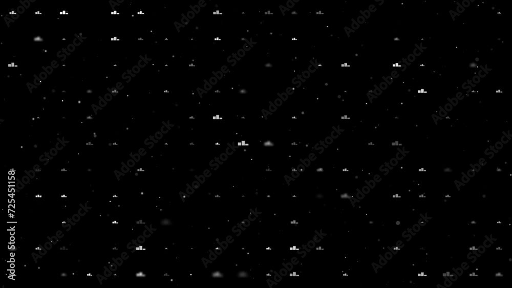 Poster template animation of evenly spaced winners podium symbols of different sizes and opacity. animation