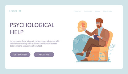 Mental health landing page in flat design