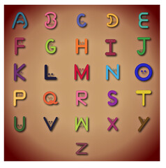 free vector set of  alphabetical letters, gradient background premium vector illustration