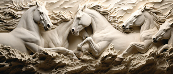 Wallpaper 3d classic horses