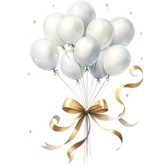 Elegant white and gold wedding transparent background