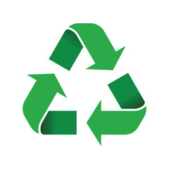 green recycle symbol icon isolated white background vector illustration