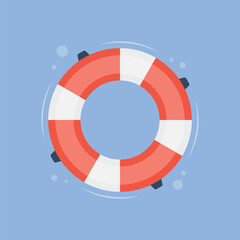 lifebuoy safety lifeguard ring on blue background vector illustration