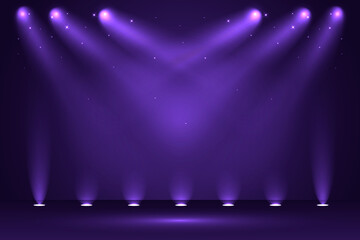 Realistic 3d violet lights background