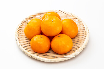 白背景にミカン