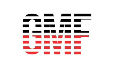 GMF three initial letter iconic line negative space minimal logo design vector template. monogram, abstract, wordmark, business, typography, minimalist, brand, company, flat, modern, unique, simple