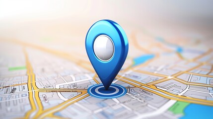 Obraz premium GPS.navigator pin blue color mock up with map on white background. vector illustration