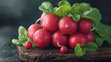 Fresh red radish vegetables.