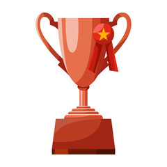 Winners cup, bronze award for third place. Champions trophy, bronze goblet. 3st prize reward icon. Shiny champions cup for championships. Symbol of victory in a sporting event, competition.