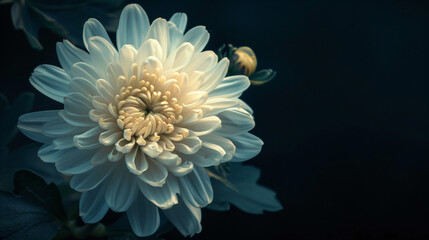 Chrysanthemum against dark background