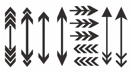 Set of black vector arrows. Arrows icon. Arrow vector icon. Arrows vector collection. Flat style Arrows in different directions isolated on white background. Bended arrow, turning 