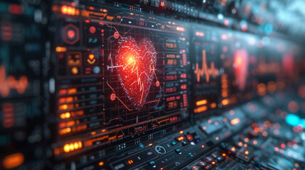 Fototapeta premium Cardiogram heartbeat on monitor.