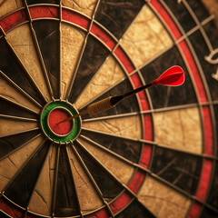 Darts with a dart exactly in the center