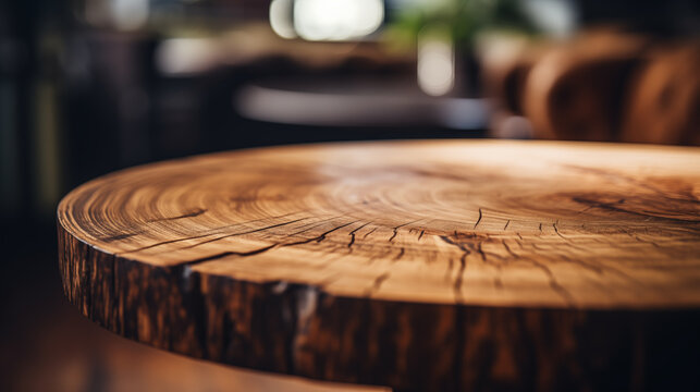 Sfondo background tavolo rotondo di legno