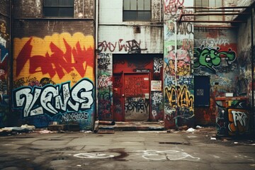graffiti on the ghetto wall - obrazy, fototapety, plakaty