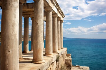 ancient greek temple with ionian columns