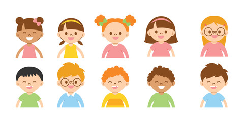 Cute kids face vector