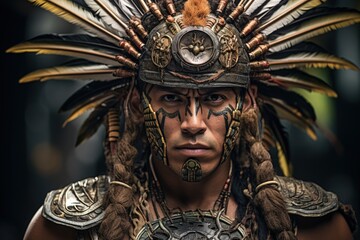 warrior aztec portrait
