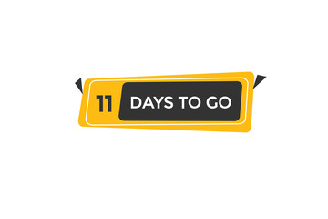 11 days to go  countdown to go one time,  background template,11 days to go, countdown sticker left banner business,sale, label button,