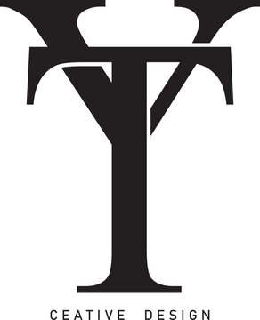 YT, TY letter modern logo design