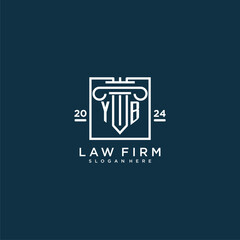 YB initial monogram logo for lawfirm with pillar design in creative square