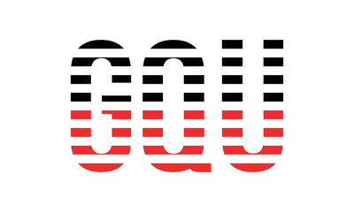GQU three initial letter iconic line negative space minimal logo design vector template. monogram, abstract, wordmark, business, typography, minimalist, brand, company, flat, modern, unique, simple