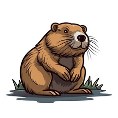 cute beaver cartoon illustration