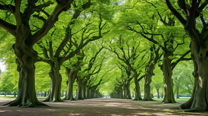 Germany Saxony Leipzig Oak trees