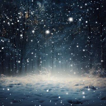 abstract winter background with gentle bokeh lights. © CreativeCreations