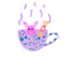 Purple cup watercolor art