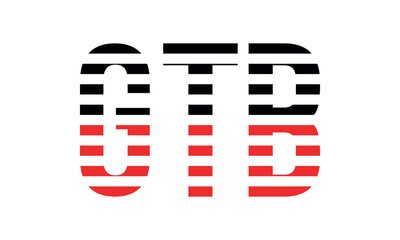 GTB three initial letter iconic line negative space minimal logo design vector template. monogram, abstract, wordmark, business, typography, minimalist, brand, company, flat, modern, unique, simple