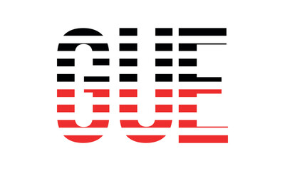 GUE three initial letter iconic line negative space minimal logo design vector template. monogram, abstract, wordmark, business, typography, minimalist, brand, company, flat, modern, unique, simple